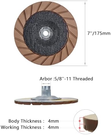 7" Ceramic Bond Diamond Cup Wheel for Concrete, 5/8-11, 50 Grit