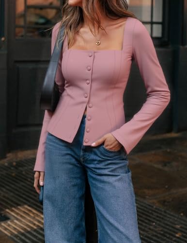 ZESICA Women's Business Casual Fitted Blazers Office Outfits