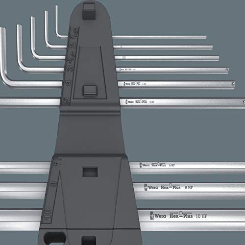 WERA 05022124001 950 L HF L-Key, Metric, Chrome-Plated, with Holding Function, 8 x 200 mm
