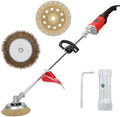 Electric Concrete Grinder Machine & Polisher, 6-Speed 110V Heavy Duty Floor Grinder for Concrete, Cement & Wall Grinding, Rust & Coating Removal, 180mm Diamond Disc & 200mm Wire Brush