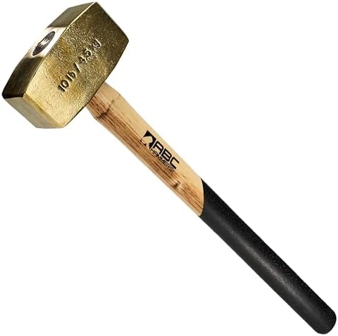 ABC HAMMERS 10 lb Brass Sledge Hammer, 24" Length, Wood Handle