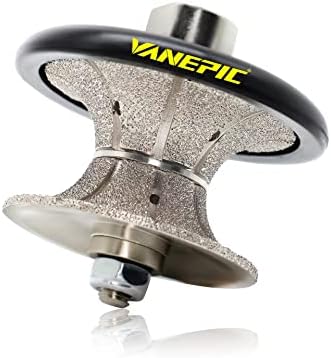 V40 1-1/2 inch Full Bullnose Diamond Hand Profiler Router Bit for Granite Diamond Profile Wheel with 5/8-11 Thread for Granite Concrete Marble Countertop Edge