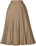 GRACE KARIN Pleated Midi Skirt for Women Chiffon A-Line Outfits