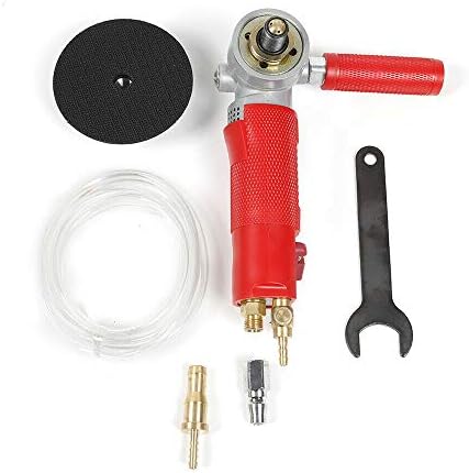 Air Wet Stone Polisher 4-Inch Pneumatic Air Wet Stone Grinder Polisher 4300RPM Granite Marble Stone Wet Air Sander Polisher Water Mill Pneumatic Polishing Tool (4300RPM, 4'' Polishing Disc)