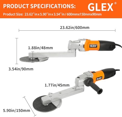 GLEX Angle Grinder Stand, Extended Arm, Stainless Steel Industrial Electric Grinder, Sander, General Purpose: Grinding Wheels, Metal Cutting Blades, Flap Wheels