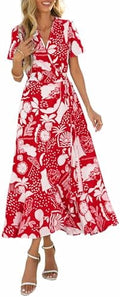 PRETTYGARDEN Women's Boho Floral Summer Maxi Dresses