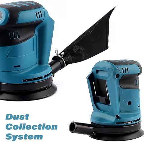 5'' Brushless Random Orbital Sander for Makita 18V Battery, 6 Speed 24000RPM Cordless Palm Sander with Dust Collector for Woodworking Metal Plastic Sanding Polishing Rust Removal (No Battery)