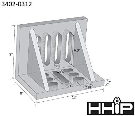 HHIP 3402-0312 12 x 9 x 8" Slotted Angle Plate, Webbed