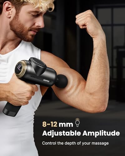 RENPHO Active Evo Massage Gun, Gifts for Men Women Deep Tissue Back Handheld Massage with 8-12mm Amplitude Heavy-Duty, FSA Approved Percussion Professional Muscle Massager Gun for Athtetes HSA