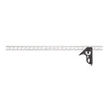 Starrett Steel Combination Square with Square Head - 24" Blade Length, Forged and Hardened Steel Heads, Reversible Lock Bolt, Scriber, Spirit Level, 4R Graduation Type - C33H-24-4R