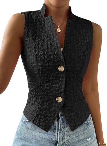 Mina Self Women's Sleeveless Sweater Vest,Knit Stretchy Dressy Casual Top