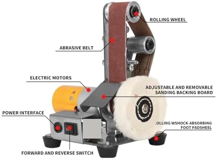 Mini Electric Belt Sander Desktop Vertical Polishing Machine DIY Angle Grinder Sharpening Machine With 10PCS Belt