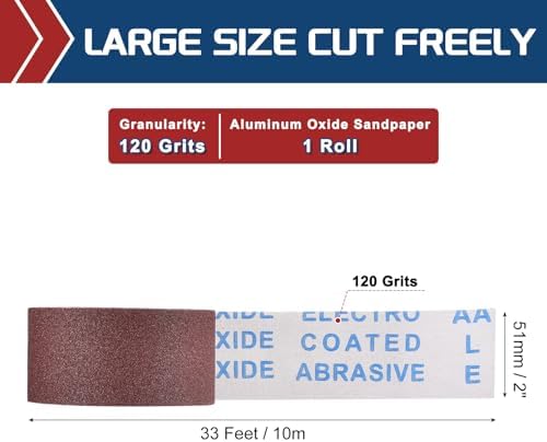 Sandpaper Roll 2Inch 33FT 120Grit Aluminum Oxide Emery Cloth Roll