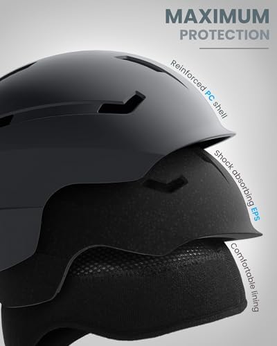 OutdoorMaster Ski & Snowboard Helmet Set with OTG Ski Goggles for Adults