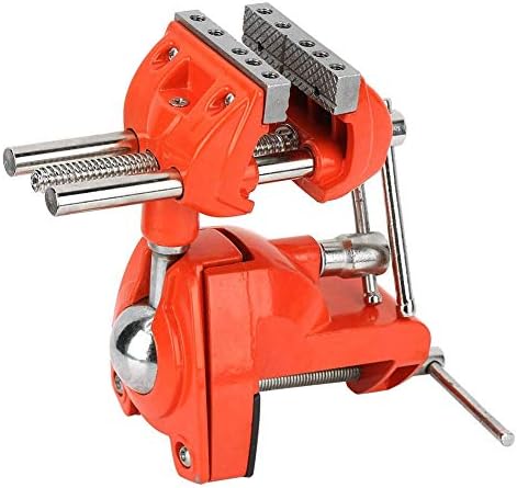 Oumefar Aluminum Mini Table Clamp Vise, 2.8 Inch Jaw Width, Swivel 360 Degree Rotating, Universal Bench Vise, Silver
