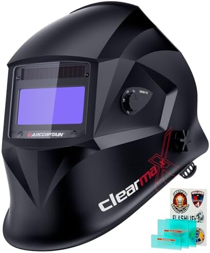 ARCCAPTAIN Welding Helmet Auto Darkening, 1/25000s Response, Shade 4/9-13