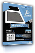 150 Grit Sandpaper Sheets, 9 x 11 in Silicon Carbide, Pack of 25 for Medium Surface Prep, Drywall, Wood, Plastic, Metal, Paint, Furniture, Cabinets, Automotive, Smoothing, Primer Scuffing Wet Dry Use