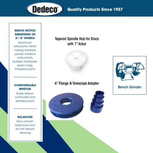 Dedeco Sunburst Radial Bristle Disc 1 Pack - 8" Straight - Dark-Green 50 Grit (Extra-Coarse) - Aluminum Oxide for Polishing & Finishing