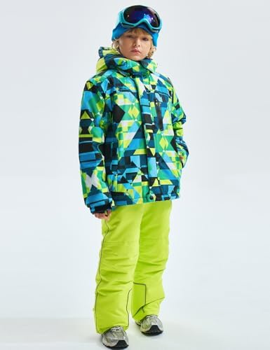 GEMYSE Boy's Waterproof Ski Snow Jacket Fleece Kids Winter Coat with Hood