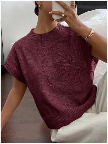 SOLY HUX Women's Short Sleeve Business Casual Sweater