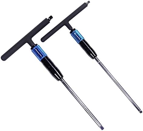 MichaelPro Adjustable T Handle Speed Wrench Set for 1/4 and 3/8 Inch Drive, Speed Handle T Wrench with 2-Way Square Drive Design, 3 Grip Positions, Patented Spinner Handle (2-Piece)
