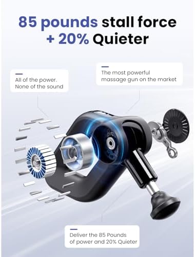BOB AND BRAD D6 Pro Plus Massage Gun with Heat, Deep Tissue Percussion with 16mm Amplitude, Professional Muscle Massager Gun for Athletes, Quiet Electric Handheld Massager