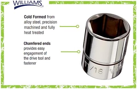 Williams B-622 11/16-Inch Shallow 6 Point Socket