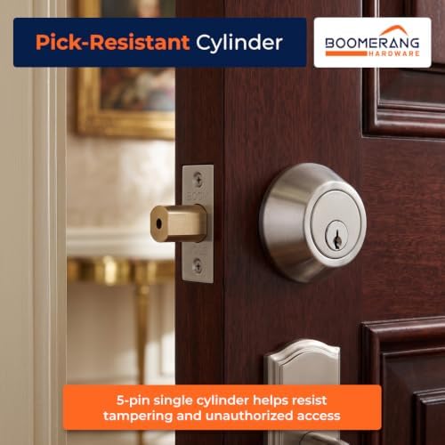 Boomerang DB7431 Heavy-Duty Designer Commercial Deadbolt Lock, 5-Pin