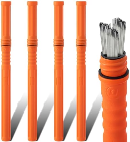Tandefio 4 Pcs Welding Rod Storage Tube 40 Inch Tig Rod Holder, Orange