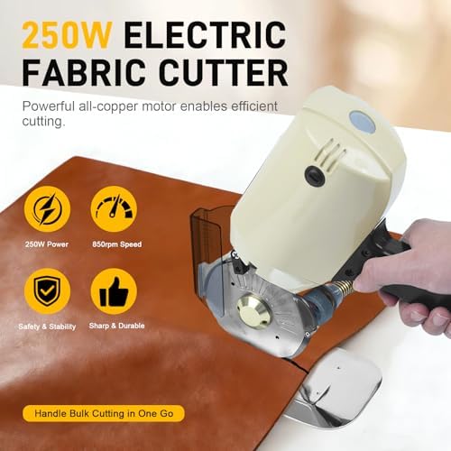 Electric Fabric Rotary Cutter, 250W Cloth Cutting Machine