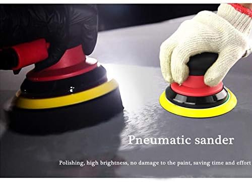 Professional Air Random Orbital Palm Sander, Heavy Duty Dual Action Pneumatic Sander with 1pc Backing Plate (6 inch) (Pack of 2)