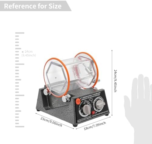 Jewelry Polisher Tumbler, 5 Speeds Jewelry Buffing Machine, 110V Rotary Polishing Machine for Surface Polishing Grinding Buffing Gemstones