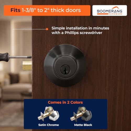 Boomerang DB7431 Heavy-Duty Designer Commercial Deadbolt Lock, 5-Pin