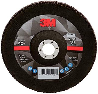 3M Flap Disc, 769F, 40+, T29, 7 in x 7/8 in