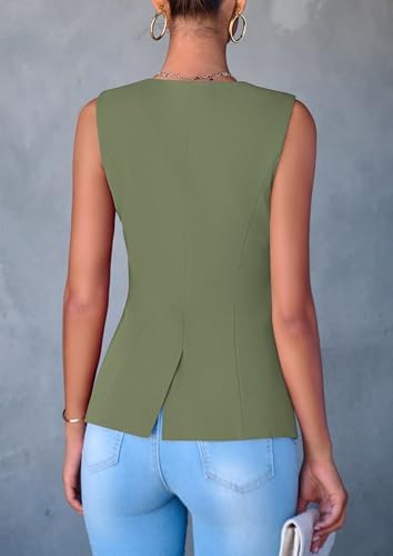 PRETTYGARDEN Women Tailored Suit Vest Business Casual Tops