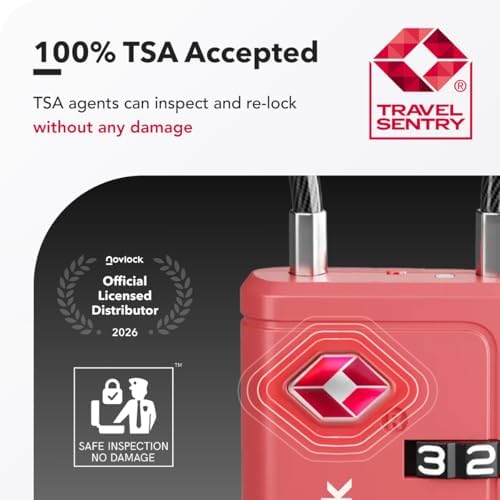 TSA Approved Luggage Locks, Travel Locks with Inspection Indicator