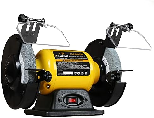 Woodskil 6" 1/2HP High Speed Bench Grinder for sharpening,CSA Listed