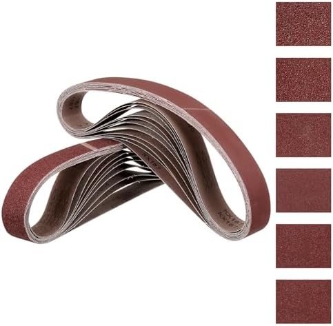 24 Pcs Sanding Belts 1 x 42 Inch 60/80/120/180/240/400 Grit