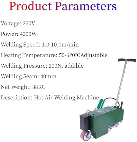 230V 4200W TPO Waterproof Coil Hot Air Welding Machine Roof PVC Edge Sealing Electric Fusion Welding Automatic Crawling Welder Membrane Edge Welding 40mm