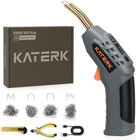 Katerk Cordless Plastic Welder with 400 Staples, Plastic Repair Welder Kit