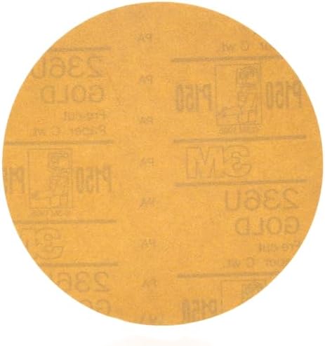 3M Hookit Gold Disc 236U, 00980, 6 in, P150, 100 Discs