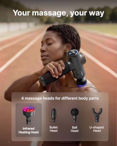 RENPHO Active 2 Red Massage Gun with 850nm Infrared Heating & 3 Light Modes