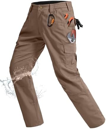 Rapoo Men's Ripstop Cargo Pants Work Pants EDC with 9 Pockets Hiking Pants