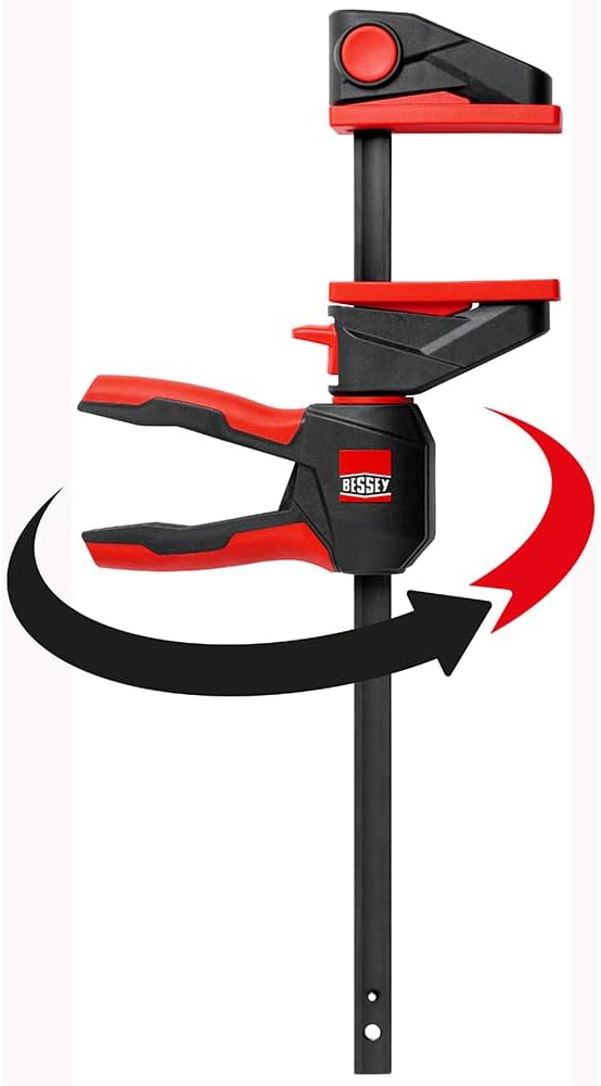 Bessey EHKL360, 6 In, Trigger Clamp and Spreader 360 Rotating Handle One-Hand Bar Clamps, Black