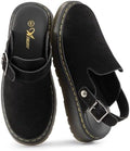 Athlefit Women's Slip On Suede Clogs with Back Strap