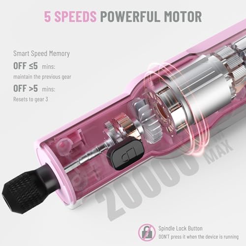 Katerk Mini Cordless Rotary Tool Kit 3.7V, 70 Accessories Pink Craft Tool
