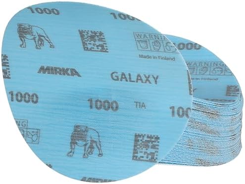 Mirka Galaxy 5 Inch Ceramic Sanding Discs, 1000 Grit, Hook & Loop, 50 Pack