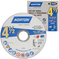 Norton 4-1/2-Inch Cut Off Wheels, Pack of 5 - Aggressive Cutting Discs for Angle Grinder, General Purpose Cutting for Metal & Stainless Steel