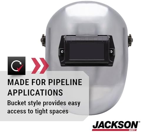 Jackson Safety PL280 Pipeline Welding Helmet - Shade 10 Flip Front Welding Hood - ANSI Z87.1 - Made in USA (Multiple Headgear Styles and Colors)
