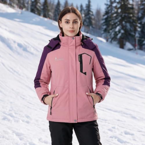 MOERDENG Women's Ski Jacket Warm Winter Coat Snowboarding Jacket